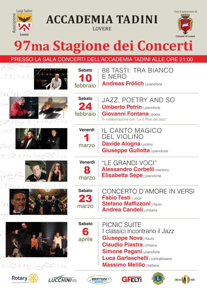 97^ Stagione dei Concerti dellAccademia Tadini di Lovere 97^ Stagione dei Concerti dell'Accademia Tadini di Lovere